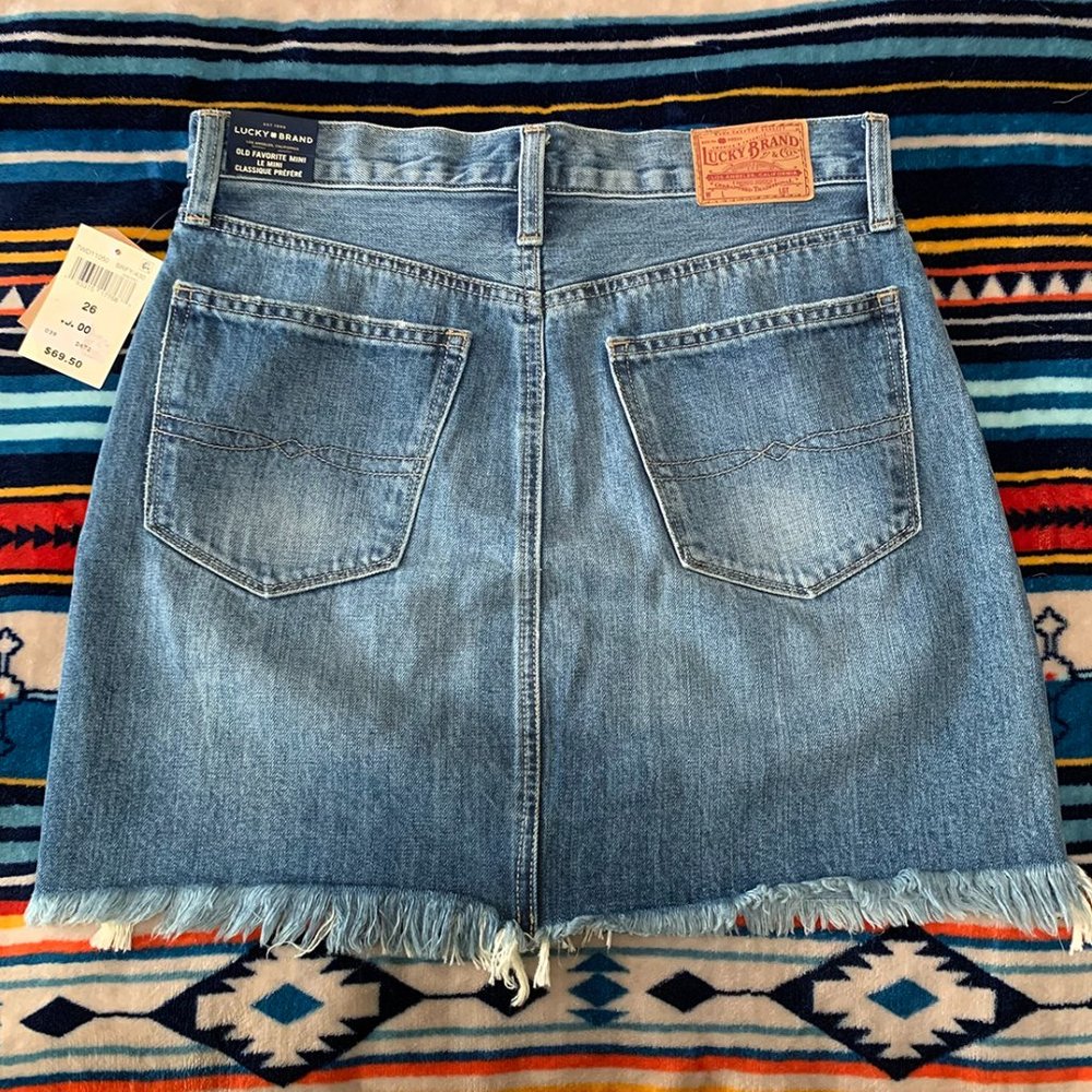 Lucky Brand Cut Off Denim Skirt - Picture 2 of 5